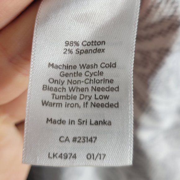 Talbots Women's Black & White Paisley Cotton Sleeveless Dress Pockets 6 Petite - Picture 8 of 11